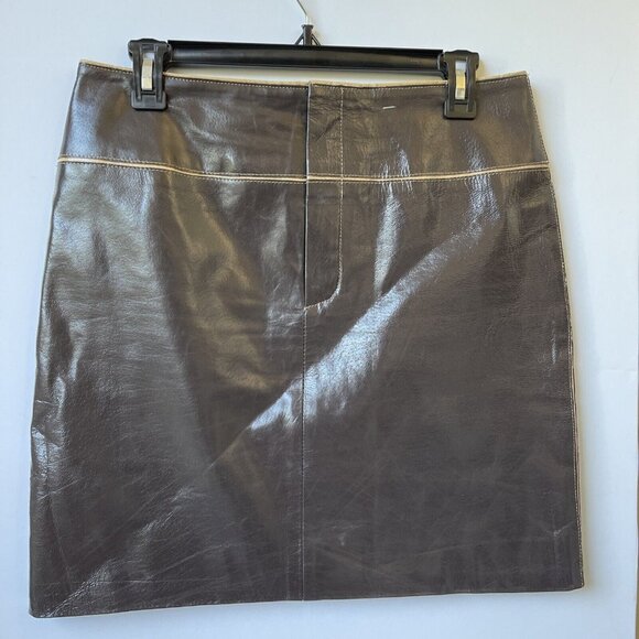 For Joseph Womens Leather Pencil Skirt Sz S Brown Pre-owned 27 - Picture 1 of 10